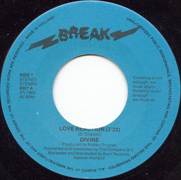 Divine - Love Reaction 14668 Vinyl Singles Goede Staat