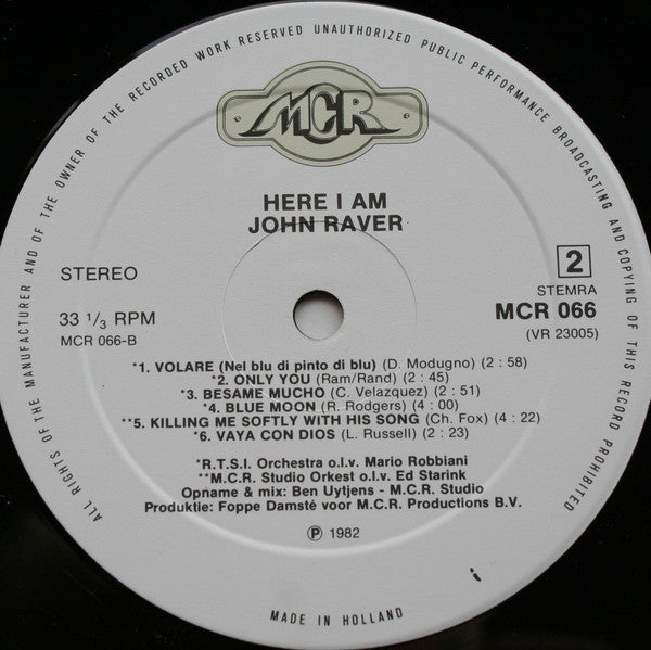 John Raver - Here I Am (LP) 41366 Vinyl LP Goede Staat