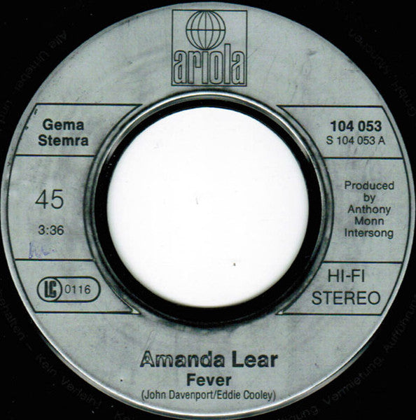 Amanda Lear - Fever 09901 Vinyl Singles Goede Staat