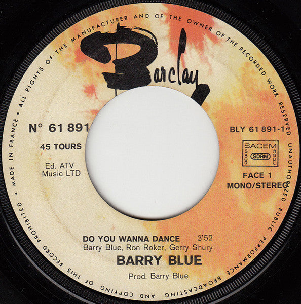 Barry Blue - Do You Wanna Dance 31001 17495 Vinyl Singles Goede Staat