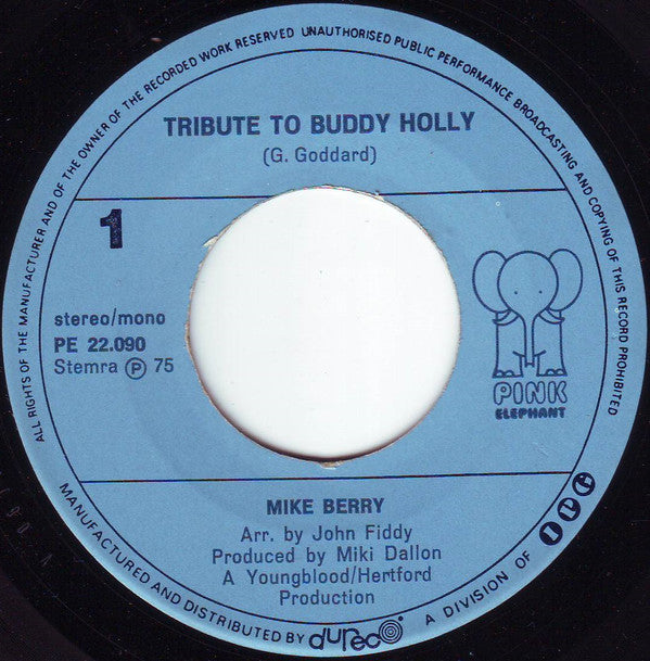 Mike Berry - Tribute to Buddy Holly 00122 Vinyl Singles Goede Staat