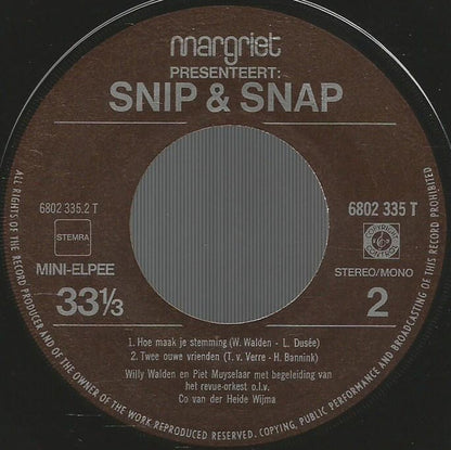 Snip & Snap - Hoogtepunten Uit De Revue (EP) 31141 Vinyl Singles EP Goede Staat