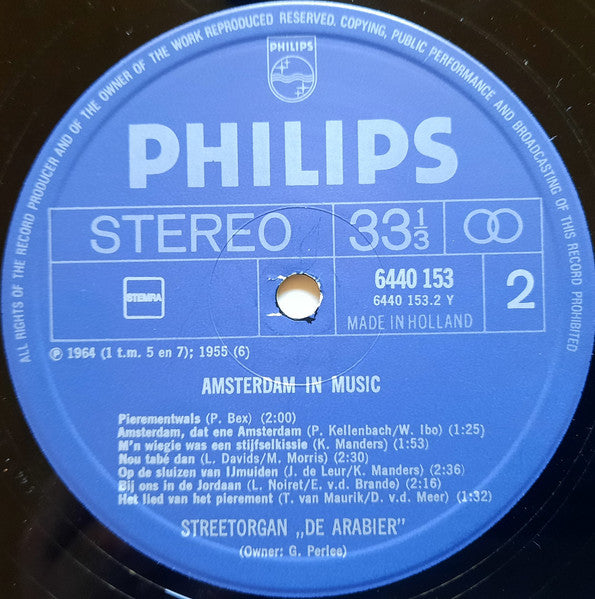 Street Organ De Arabier - Amsterdam In Music (LP) 46199 Vinyl LP Goede Staat