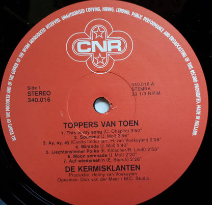 Kermisklanten - Toppers Van Toen (LP) 46135 Vinyl LP Goede Staat