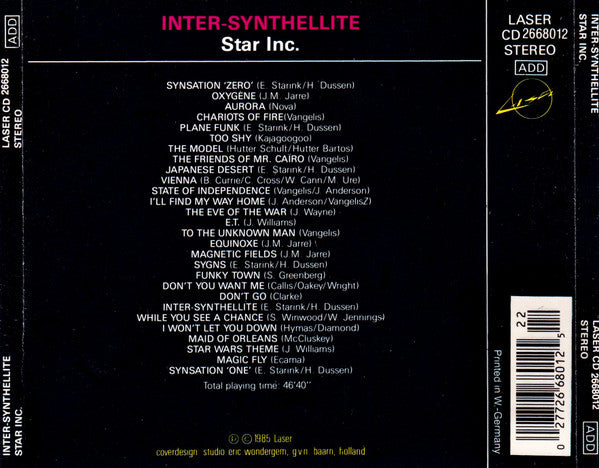 Star Inc. - Inter-Synthellite - 28 Synthesizer Hits (CD) Compact Disc Goede Staat