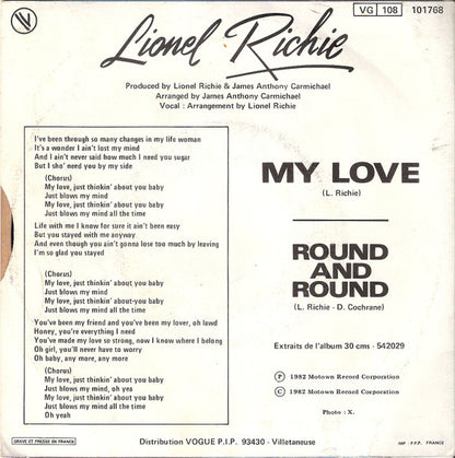 Lionel Richie - My Love 03426 Vinyl Singles Goede Staat