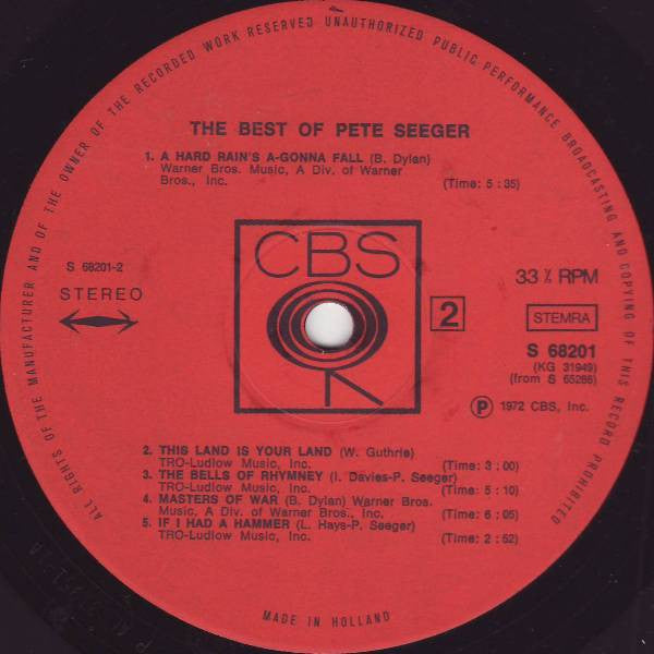 Pete Seeger - The Best Of Pete Seeger (LP) 49294 Vinyl LP Dubbel Goede Staat