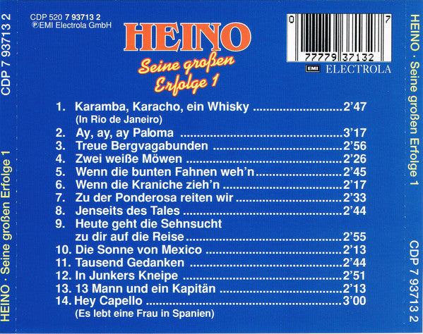 Heino - Seine Großen Erfolge 1 (CD) Compact Disc Goede Staat