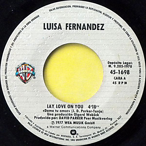 Luisa Fernandez - Lay Love On You 17843 Vinyl Singles Goede Staat