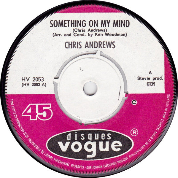 Chris Andrews - Something On My Mind 02789 Vinyl Singles Goede Staat