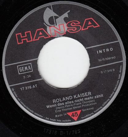 Roland Kaiser - Verde Frei- Das Heißt Allein 34507 Vinyl Singles Goede Staat