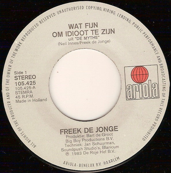 Freek de Jonge - De Mythe Vinyl Singles Goede Staat