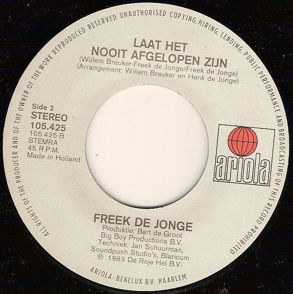 Freek de Jonge - De Mythe Vinyl Singles Goede Staat