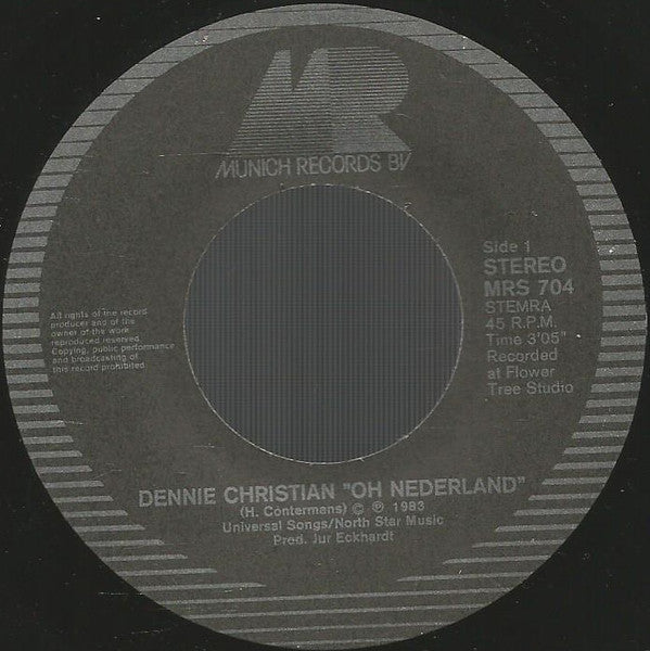 Dennie Christian - Oh Nederland 04048 Vinyl Singles Goede Staat