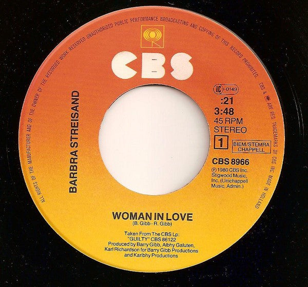 Barbra Streisand - Woman In Love 31521 Vinyl Singles Goede Staat