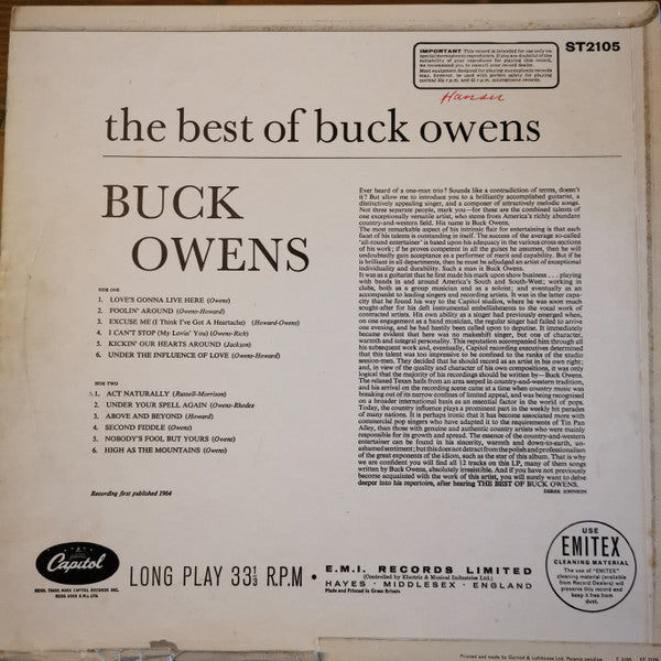 Buck Owens - The Best Of Buck Owens (LP) 41299 Vinyl LP Goede Staat