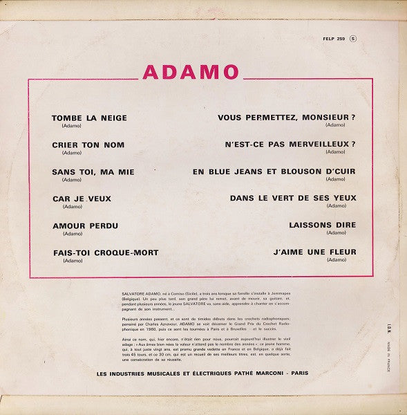 Adamo - Adamo (LP) 49649 Vinyl LP Goede Staat