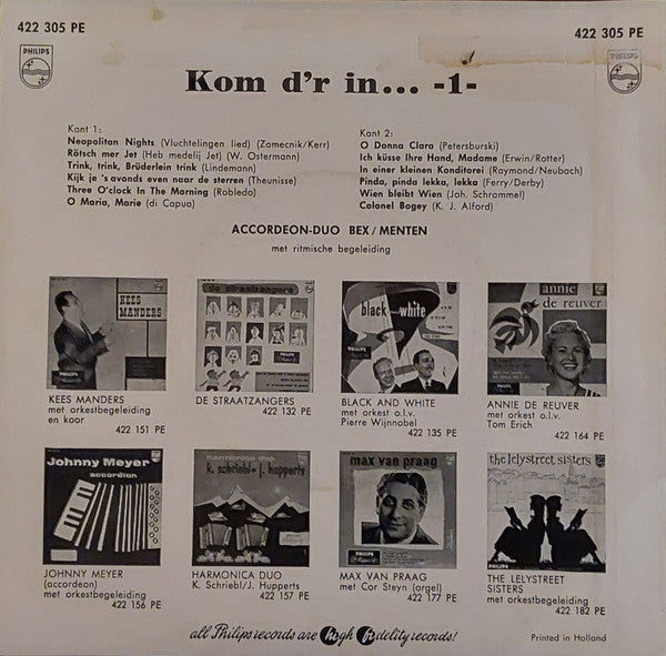 Akkordeon-Duo Bex-Menten - Kom D'r In 32777 Vinyl Singles Goede Staat