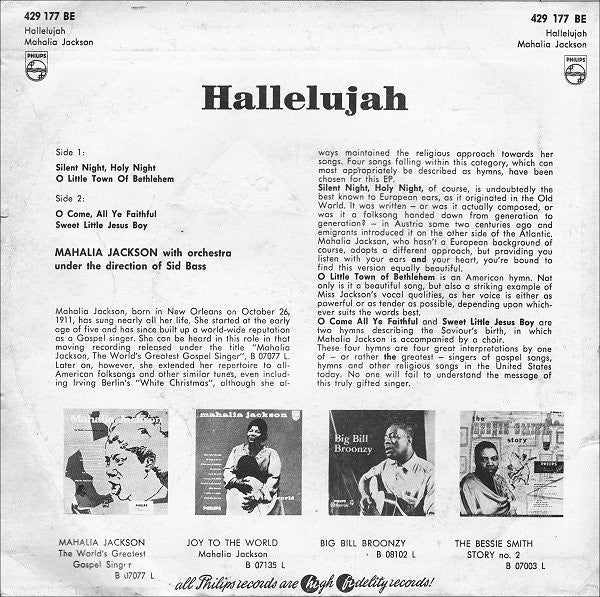 Mahalia Jackson - Hallelujah (EP) 32816 Vinyl Singles Goede Staat