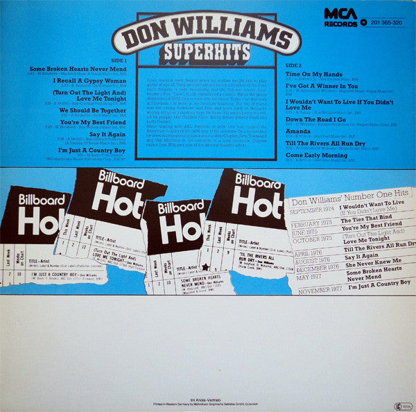 Don Williams - Superhits (LP) 49453 Vinyl LP Goede Staat