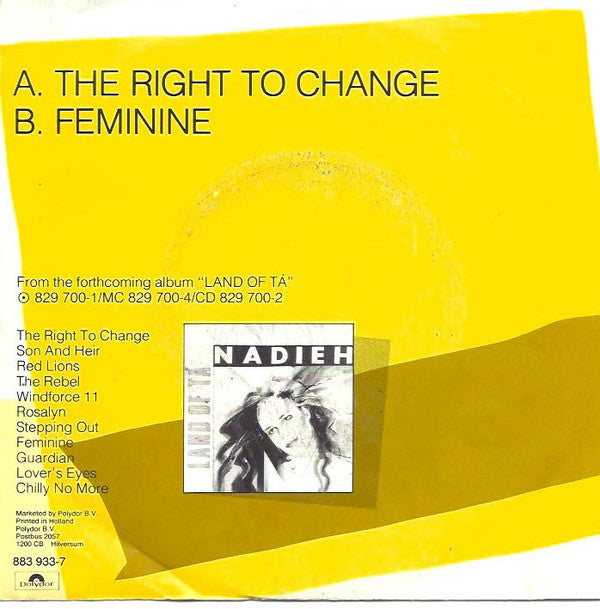 Nadieh - The Right To Change 12379 Vinyl Singles Goede Staat