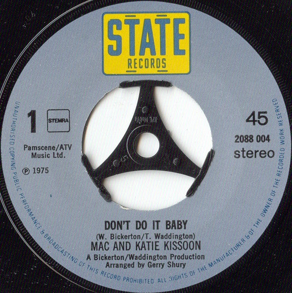 Mac & Katie Kissoon - Don't Do It Baby 14582 Vinyl Singles Goede Staat