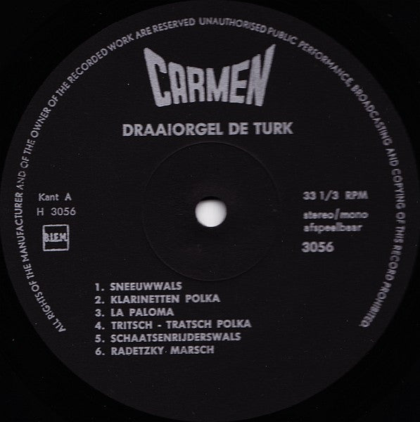 Draaiorgel De Turk - Draaiorgel De Turk (LP) 41595 Vinyl LP Goede Staat