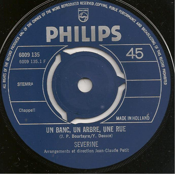 Severine - Un Banc, Un Arbre, Une Rue 39600 Vinyl Singles Goede Staat