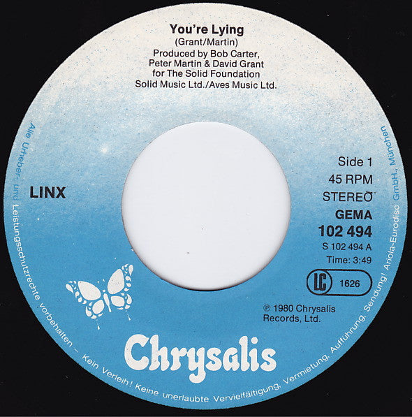 Linx - You're Lying (Part 1 & 2) 16701 Vinyl Singles Goede Staat