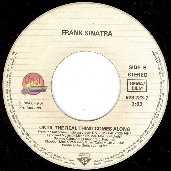 Frank Sinatra with Quincy Jones And Orchestra - L.A. Is My Lady 28787 Vinyl Singles Goede Staat