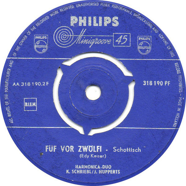 Harmonica Duo K. Schriebl / J. Hupperts - Unter Der Linde 24609 Vinyl Singles Goede Staat