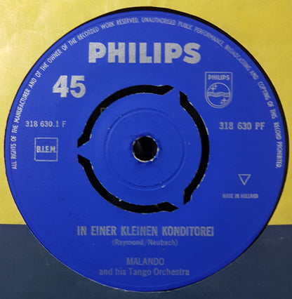 Malando And His Tango Orchestra - In Einer Kleinen Konditorei 14547 Vinyl Singles Goede Staat