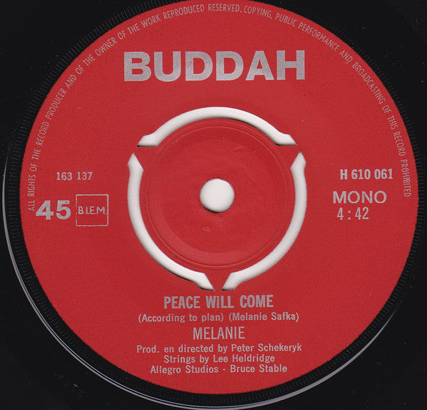 Melanie - Peace Will Come 39695 Vinyl Singles Goede Staat