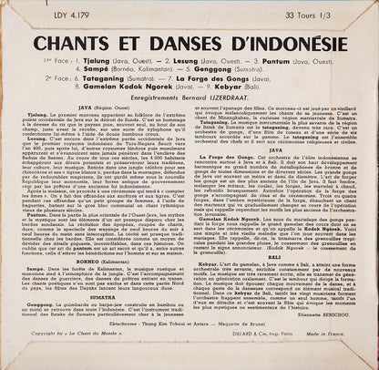 Various - Chants Et Danses D'Indonesie (EP) 19912 Vinyl Singles EP Goede Staat