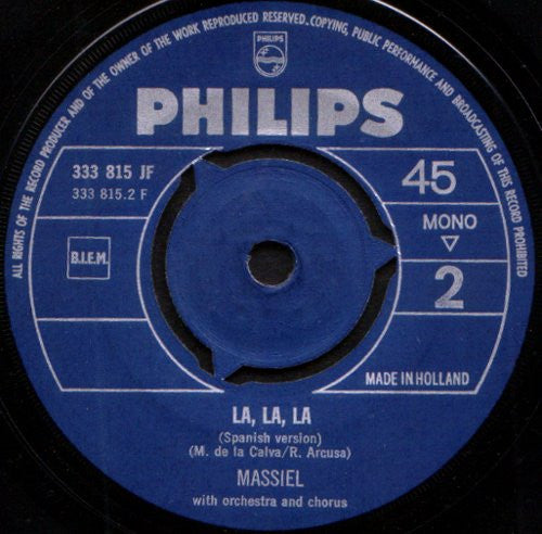 Massiel - La, La, La 03838 Vinyl Singles Goede Staat