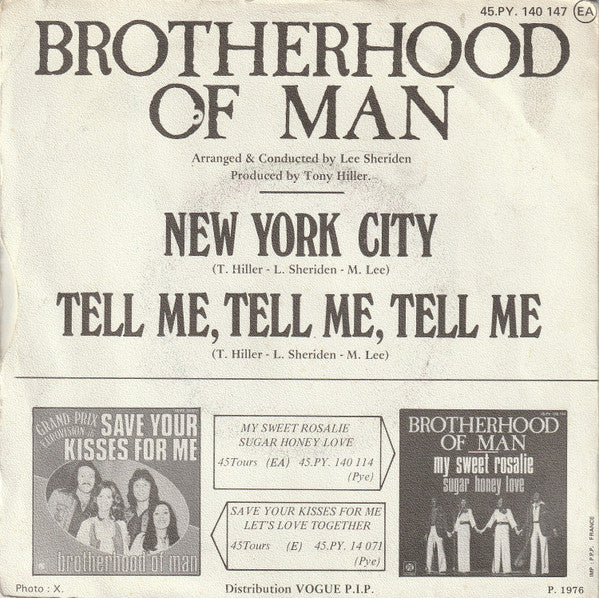 Brotherhood Of Man - New-York City 15177 Vinyl Singles Goede Staat