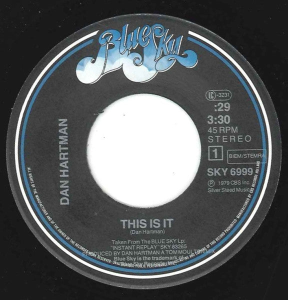 Dan Hartman - This is it 03890 Vinyl Singles Goede Staat