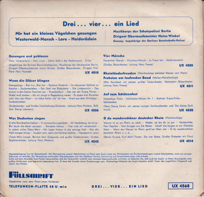 Musikkorps Der Schutzpolizei Berlin - Drei...Vier...Ein Lied (EP) 32263 Vinyl Singles Goede Staat