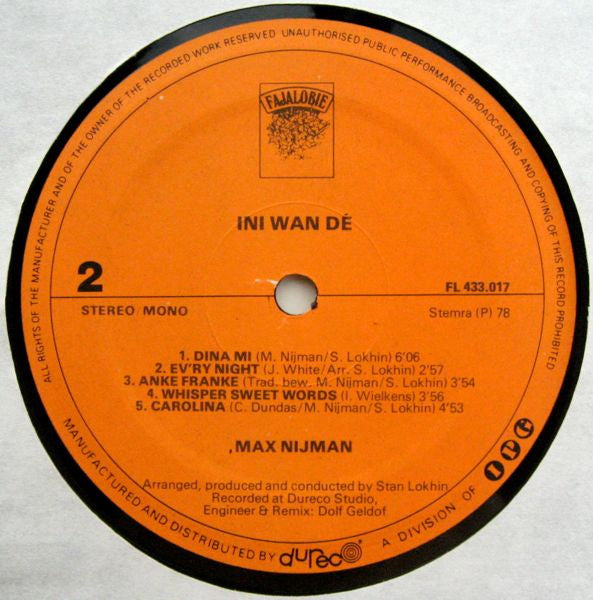 Max Nijman - Ini Wan Dé (LP) 40721 Vinyl LP Goede Staat