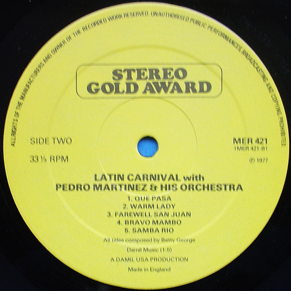 Pedro Martinez, His Orchestra And Chorus - Latin Carnival (LP) 49543 Vinyl LP Goede Staat