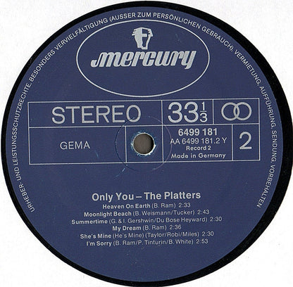 Platters - Only You (LP) 48901 Vinyl LP Goede Staat