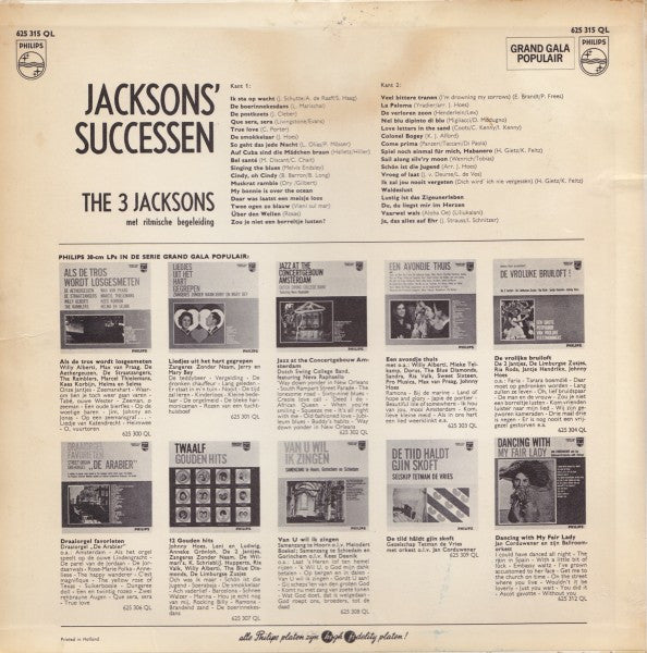 3 Jacksons - Jacksons' Successen (LP) 43701 Vinyl LP Goede Staat