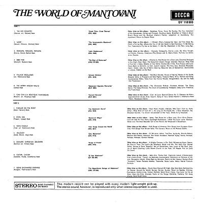 Mantovani And His Orchestra - The World Of Mantovani (LP) 42389 Vinyl LP Goede Staat