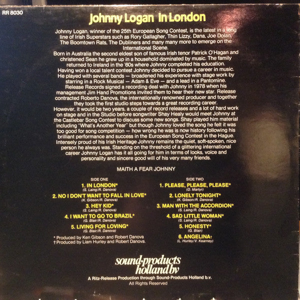 Johnny Logan - In London (LP) 49036 Vinyl LP Goede Staat