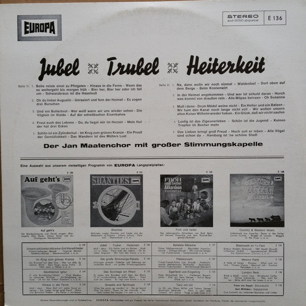 Jan Maaten-Chor - Jubel Trubel Heiterkeit (LP) 42175 Vinyl LP Goede Staat