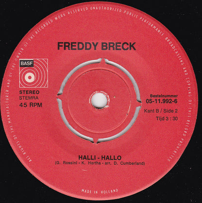 Freddy Breck - Halli-Hallo Vinyl Singles Goede Staat