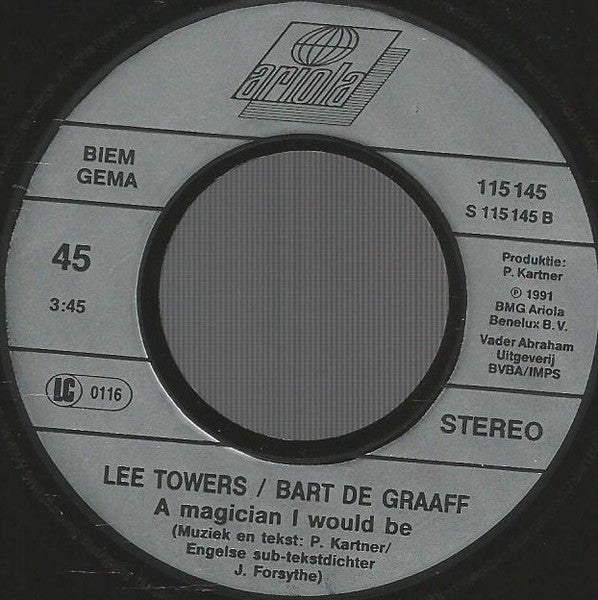 Lee Towers & Bart De Graaff - Ik Wou Dat Ik Voor Één Keer In M'n Leven 34943 Vinyl Singles Goede Staat