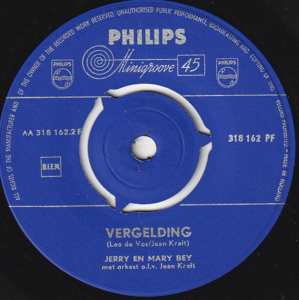 Jerry En Mary Bey - De Vondeling 39838 Vinyl Singles Hoes: Generic