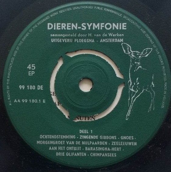 H. van de Werken - Dieren Symfonie 24584 Vinyl Singles Goede Staat