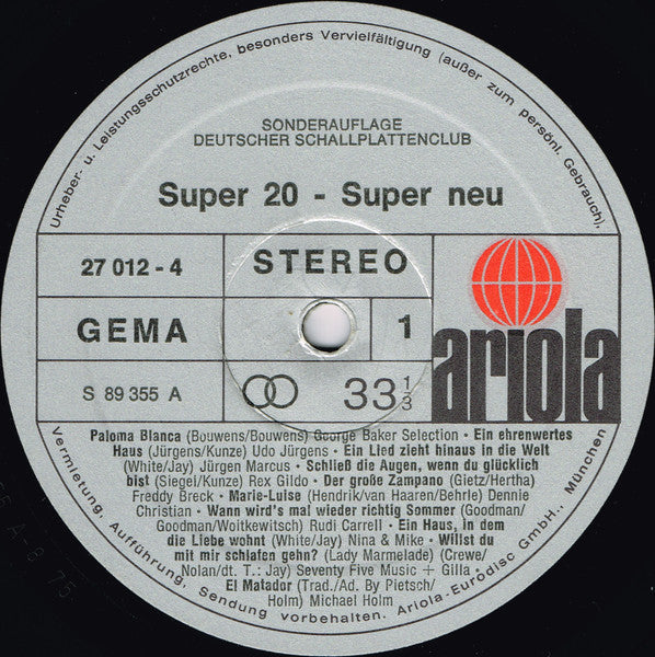 Various - Super 20 - Super Neu (LP) 42465 Vinyl LP Goede Staat